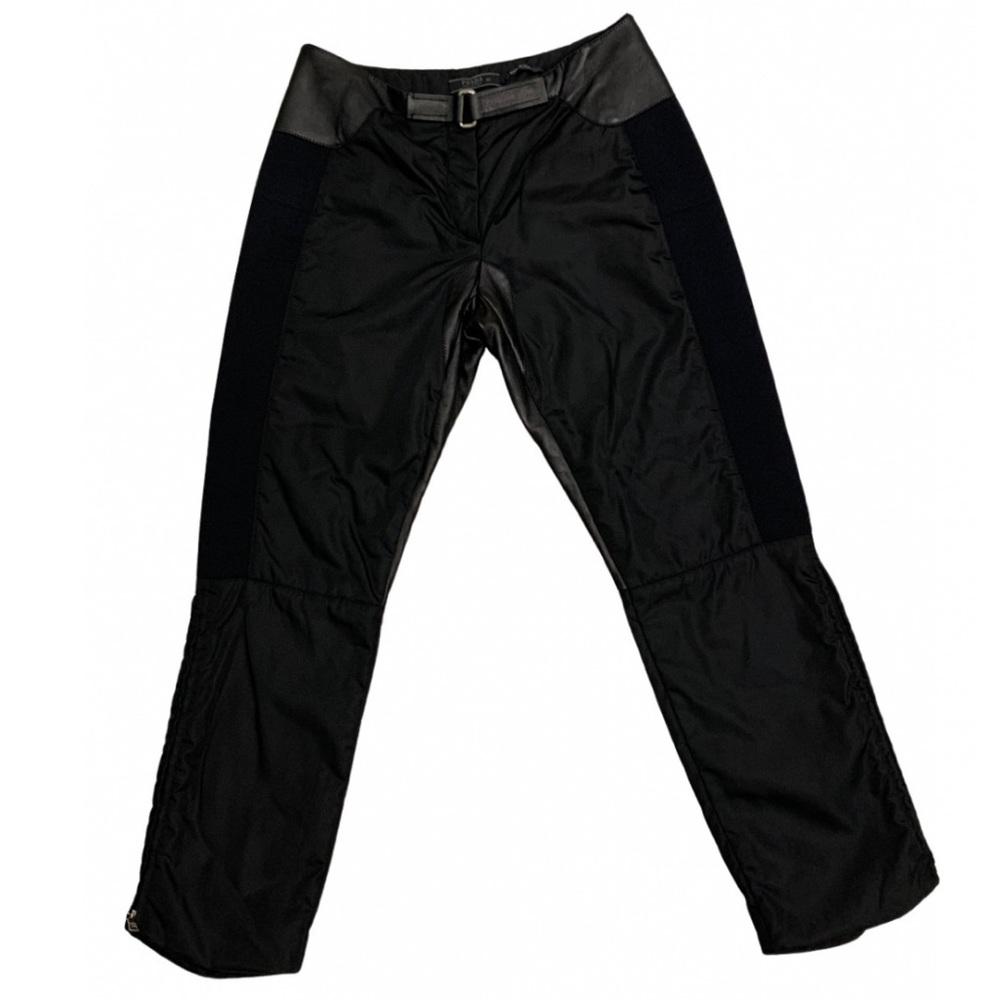 CONSIGNED Vintage Prada Nylon & Leather Ankle Pants